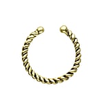 Neusclip uit Zilver 925 met Goud-laagje (verguld). Breedte:14mm.  spiraal