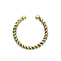 Neusclip uit Zilver 925 met Goud-laagje (verguld). Breedte:14mm.  spiraal