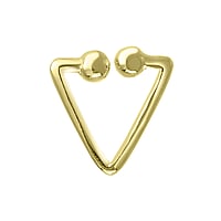 Nose clip out of Silver 925 with Gold-plated. Width:10mm.  Triangle