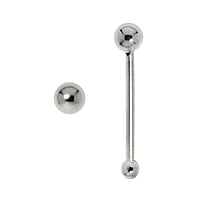 Zilveren Neus Piercing Lengte:6,5mm. Doorsnede:0,6mm. Diameter:1,5mm. Glanzend.