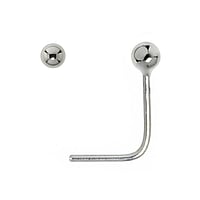 Silver nose piercing Length:6,5mm. Cross-section:0,7mm. Diameter:1,3mm. Shiny.