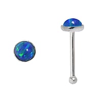 Silver nose piercing with Gemstone. Length:6,5mm. Cross-section:0,6mm. Diameter:2,9mm.