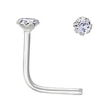 Piercing de nariz de plata Plata 925 Cristal