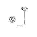 Piercing nez en argent avec Cristal. Longueur:6,5mm. Coupe transversale :0,7mm. Diamtre:2,5mm. Pierre(s) fixe(s) par la monture.