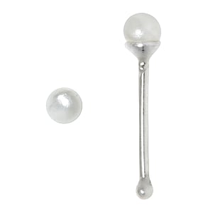 Silver nose piercing Silver 925 Synthetic Pearls