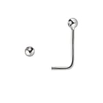 Piercing per naso d'argento Lunghezza:6,5mm. Sezione:0,7mm. Diametro:1,5mm. brillante.