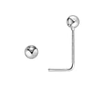 Silver nose piercing Length:6,5mm. Cross-section:0,7mm. Diameter:2mm. Shiny.