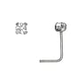 Piercing de nariz de plata Plata 925 Cristal