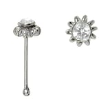 Silver nose piercing Silver 925 Crystal Spiral Flower