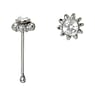 Piercing de nariz de plata Plata 925 Cristal Espiral Flor