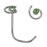 Piercing de nariz de plata Plata 925 Cristal Espiral