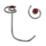 Piercing de nariz de plata Plata 925 Cristal Espiral