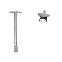 Silver nose piercing Length:6,5mm. Cross-section:0,6mm. Width:2mm.  Star