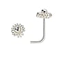 Silver nose piercing Silver 925 Spiral Flower