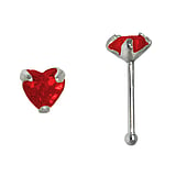 Piercing de nariz de plata Plata 925 Circonita Corazn Amor