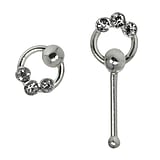 Silver nose piercing Silver 925 Crystal Eternal Loop Eternity