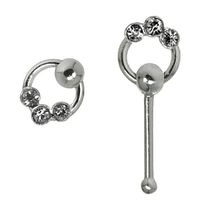 Piercing nez en argent Argent 925 Cristal ternel Dragonne Infini