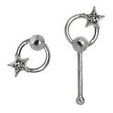 Piercing de nariz de plata Plata 925 Cristal Eternidad Lazo Eternal Estrella