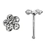 Silver nose piercing Silver 925 Crystal Flower