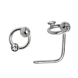 Piercing de nariz de plata Plata 925 Cristal Eternidad Lazo Eternal