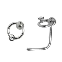 Silver nose piercing with Crystal. Length:6,5mm. Cross-section:0,7mm. Width:4,5mm.  Eternal Loop Eternity Everlasting Braided Intertwined 8