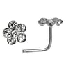 Silver nose piercing Silver 925 Crystal Flower