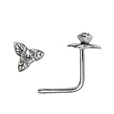 Piercing nez en argent Argent 925 Cristal Fleur Feuille Motif_floral