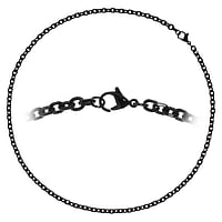 Halskette aus Edelstahl mit PVD Beschichtung (schwarz). Querschnitt :4,4mm. Min. Quer-Durchmesser:6mm. Min. Längs-Durchmesser:6mm.
