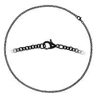 Halskette aus Edelstahl mit PVD Beschichtung (schwarz). Querschnitt :3,3mm. Gewicht:7,7g. Min. Quer-Durchmesser:5mm. Min. Längs-Durchmesser:5mm.