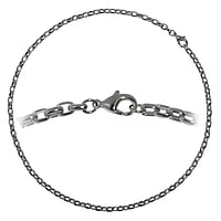 Necklace out of Stainless Steel. Cross-section:4,8mm. Minimal transverse diameter:4,8mm. Minimal longitudinal diameter:5,8mm.