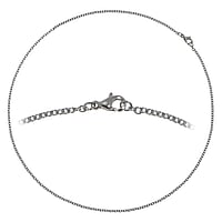 Necklace out of Stainless Steel. Cross-section:2,5mm. Minimal transverse diameter:2,5mm. Minimal longitudinal diameter:4mm.