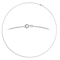 Silver necklace Cross-section:1,2mm. Minimal transverse diameter:1,2mm. Minimal longitudinal diameter:3,5mm.