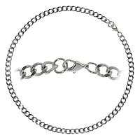 Necklace out of Stainless Steel. Width:8mm. Minimal transverse diameter:3,3mm. Minimal longitudinal diameter:9mm. Shiny.