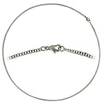 Stainless steel necklace Cross-section:2,3mm. Minimal transverse diameter:2,3mm. Minimal longitudinal diameter:4,3mm.