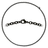 Halskette aus Edelstahl mit PVD Beschichtung (schwarz). Querschnitt :1,1mm. Min. Quer-Durchmesser:4mm. Min. Längs-Durchmesser:4mm.