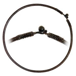 Eenvoudige halsketting Leer Katoen Tamarindehout