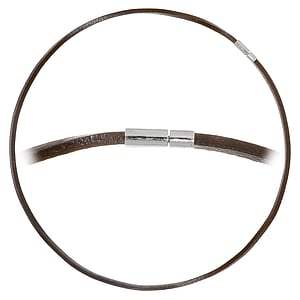 Collar simple Cuero Cobre rodiado