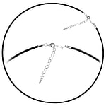 Simple necklace out of PVC and Stainless Steel. Cross-section:2mm. Length:+5cm. Minimal transverse diameter:4,6mm. Minimal longitudinal diameter:4,6mm. Adjustable length.