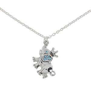  Argento 925 Cristallo Ganesha Elefante