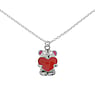  Argento 925 Cristallo Smalto Orso Orsacchiotto Orsetto Cuore Amore