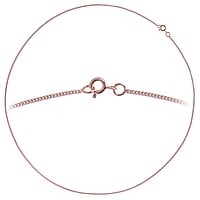 Silver necklace with PVD-coating (gold color). Cross-section:1,2mm. Minimal transverse diameter:1,2mm. Minimal longitudinal diameter:3,3mm.