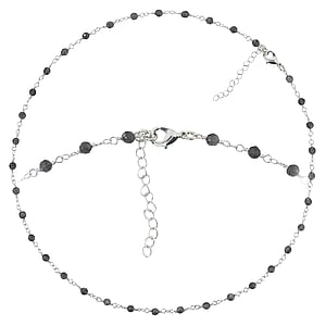Perlen Halskette Messing Schwarzer Onyx