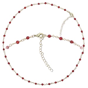 Collier avec perles Laiton Revtement dor (dor) Agate