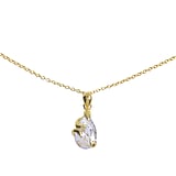 Halskette Silber 925 Gold-Beschichtung (vergoldet) Kristall Tropfen Tropfenform Wassertropfen