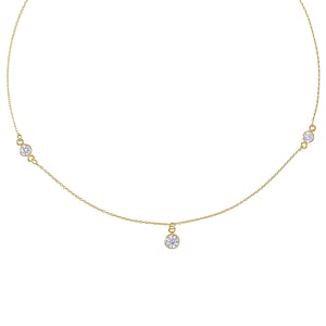 Necklace Silver 925 Gold-plated Crystal