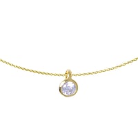 Necklace out of Silver 925 with Gold-plated and Crystal. Cross-section:1,1mm. Width:6mm. Length:42cm. Shiny.