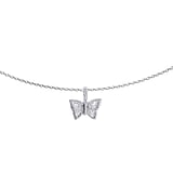 Halskette Silber 925 Kristall Schmetterling Sommervogel