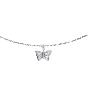 Necklace Silver 925 Crystal Butterfly