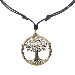 Collana Pelle Ottone Foglia Disegno_floreale