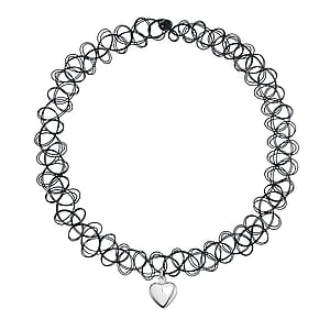 Choker Plstico Plata 925 Corazn Amor